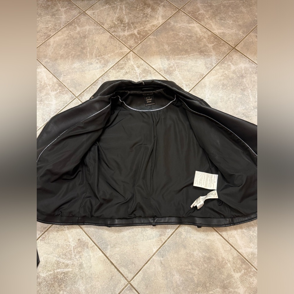 Zara TRF Black Faux Leather Jacket - Picture 6 of 7